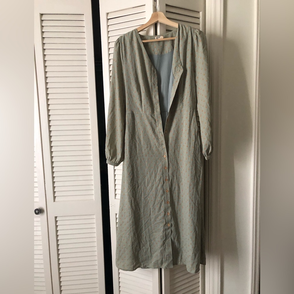 Clad & Cloth button down Midi Dress